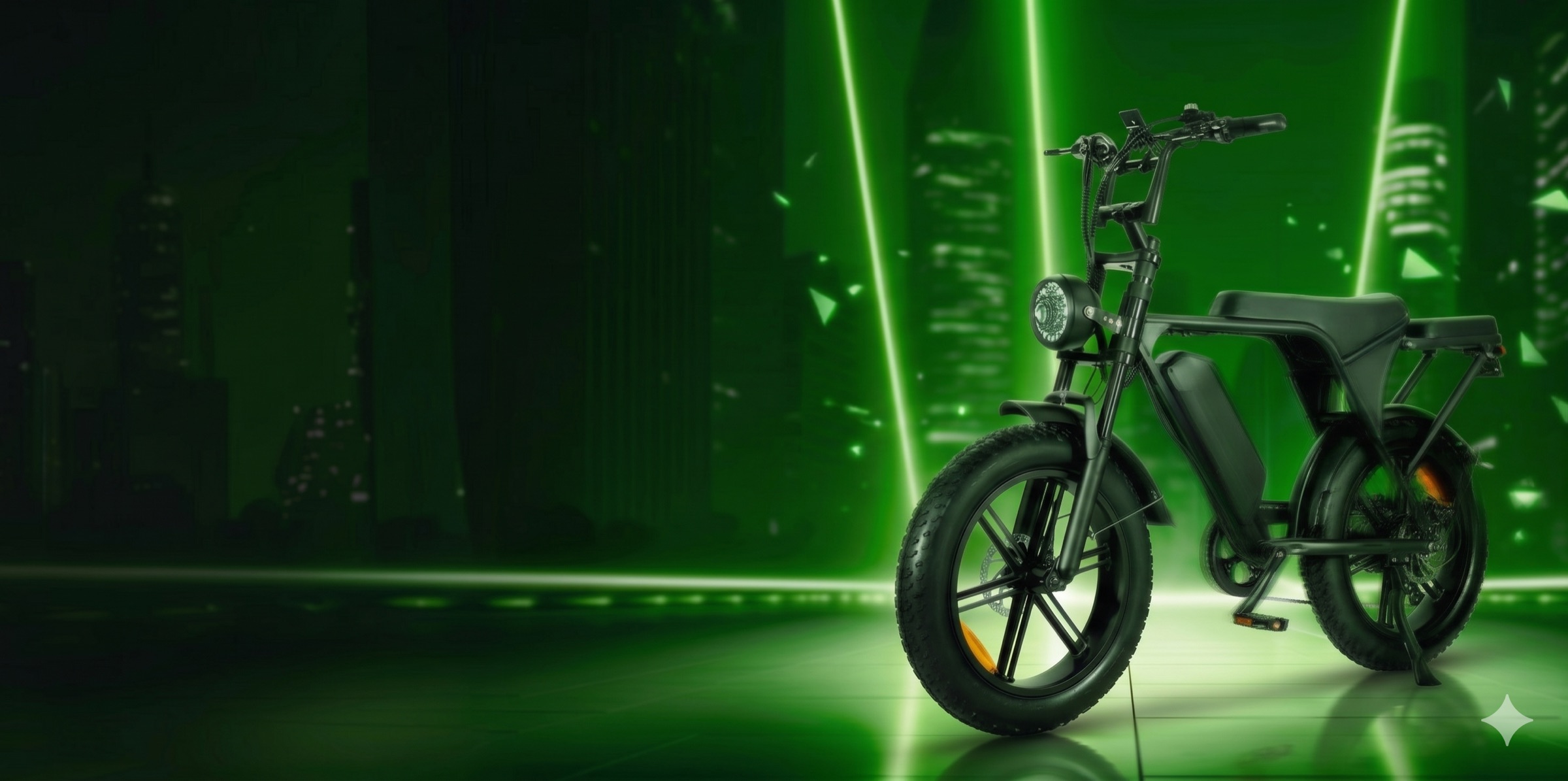 Neon ışıklı şehirde OUXI V8 Fatbike